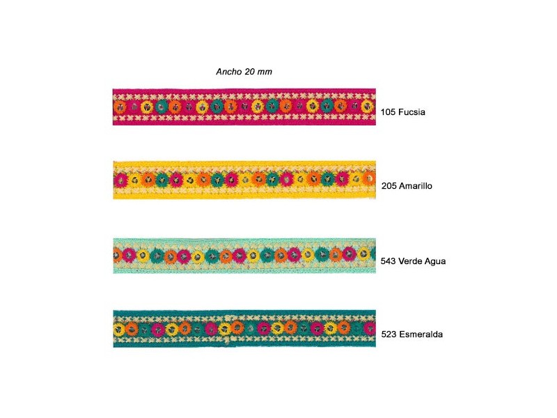 GALON BORDADO LENTEJUELAS 8161 (Metros)