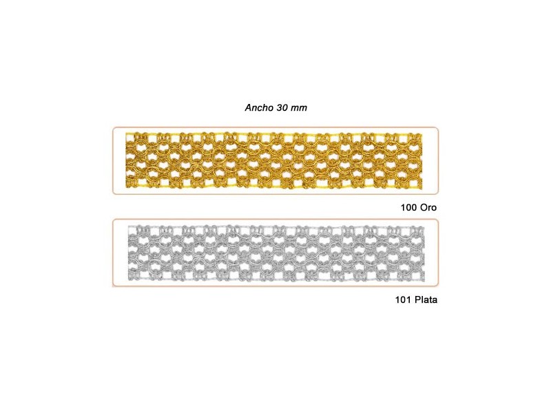 GALON METALIZADO 460223 (Metros) 30mm