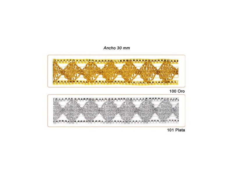 GALON METALIZADO 460226 (Metros) 30mm