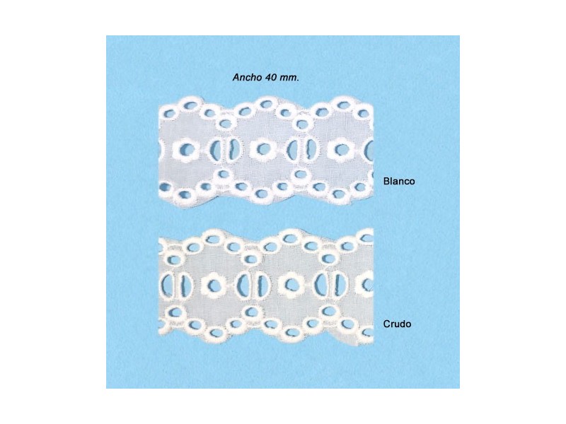 BORDADO 29118 (Metros) ENTREDOS PASACINTAS 40mm