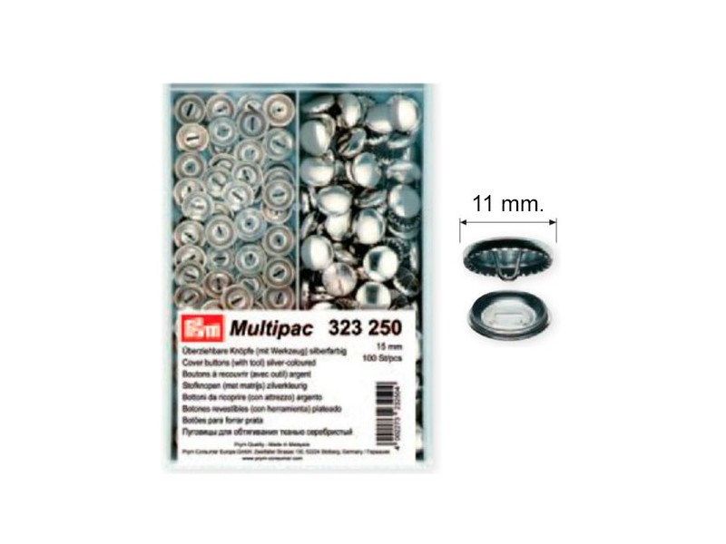 323118 Boton Revestible (Caja 100 uds) 11mm Plata