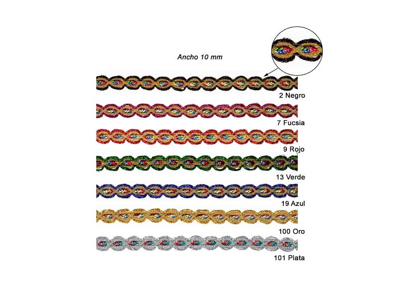GALON METALIZADO 460230 (Metros) 10mm