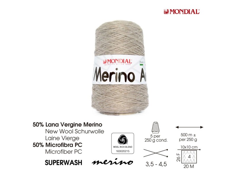 OVILLO LANA 250gr MERINO ARAN (Cono)