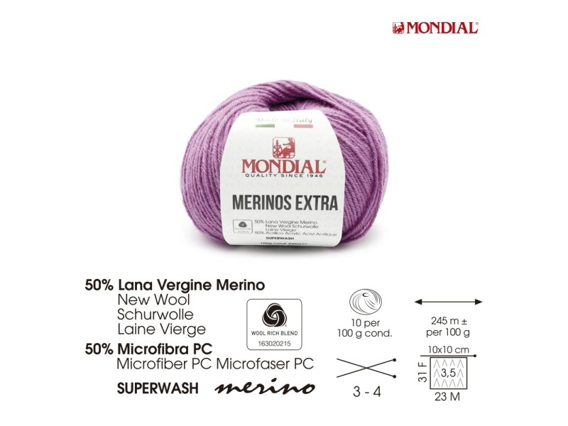 OVILLO LANA 100gr MERINO EXTRA