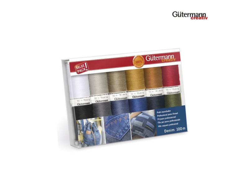 731143-1 SEWING THREAD SET DENIM 100 M / 12